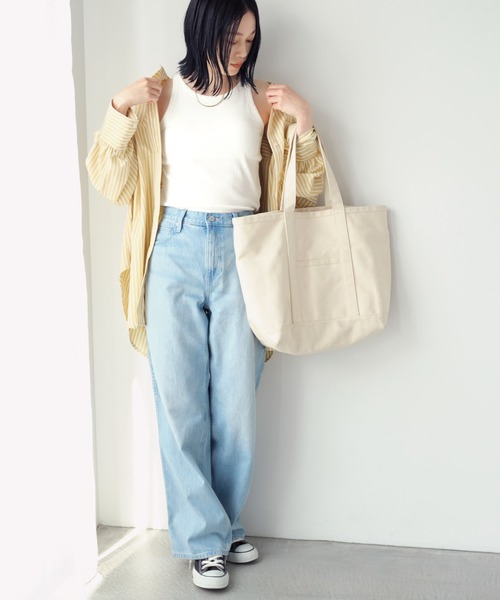 Chaco closet(チャコ クローゼット)の「リブカップ付きアメリカンスリーブタンクトップ(タンクトップ・レディース・アイボリー/ブラック/オフホワイト/ブラウン/グリーン/イエロー・FREE)」の7枚目の写真