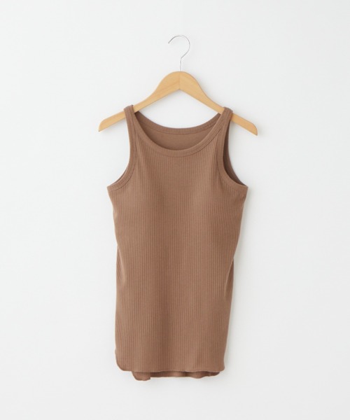 Chaco closet(チャコ クローゼット)の「リブカップ付きアメリカンスリーブタンクトップ(タンクトップ・レディース・アイボリー/ブラック/オフホワイト/ブラウン/グリーン/イエロー・FREE)」の14枚目の写真