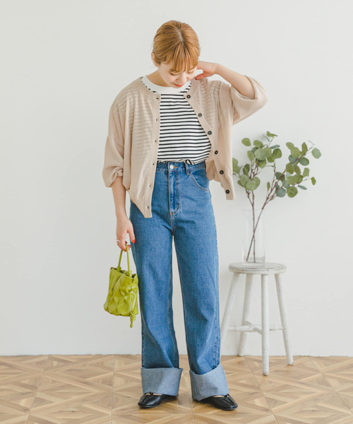 ITEMS URBANRESEARCH（アイテムズ アーバンリサーチ）の「シアークルーネックカーディガン（カーディガン/ボレロ・レディース・グリーン系その他/グレー系その他/ブラック/ブルー系その他・FREE）」の8枚目の写真