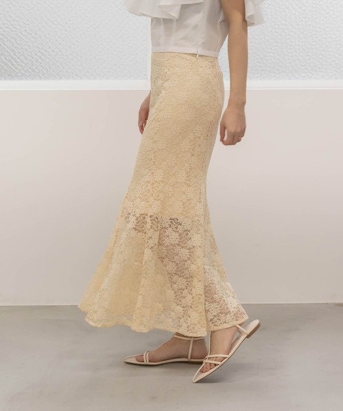 RANDA(ランダ)の「マーメイドレーススカート(スカート・レディース・ブラック/ベージュ・0/1)」の1枚目の写真