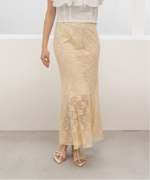 RANDA(ランダ)の「マーメイドレーススカート(スカート・レディース・ブラック/ベージュ・0/1)」の3枚目の写真