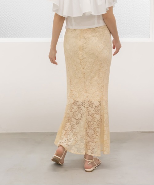 RANDA(ランダ)の「マーメイドレーススカート(スカート・レディース・ブラック/ベージュ・0/1)」の4枚目の写真