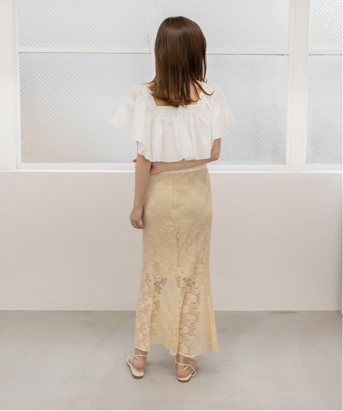 RANDA(ランダ)の「マーメイドレーススカート(スカート・レディース・ブラック/ベージュ・0/1)」の6枚目の写真