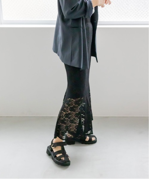 RANDA(ランダ)の「マーメイドレーススカート(スカート・レディース・ブラック/ベージュ・0/1)」の11枚目の写真