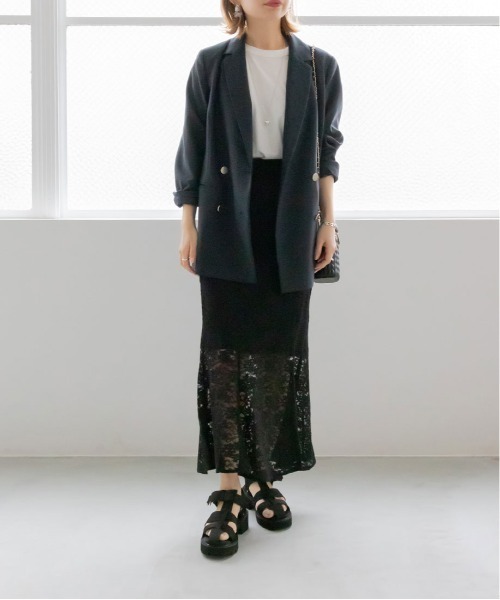 RANDA(ランダ)の「マーメイドレーススカート(スカート・レディース・ブラック/ベージュ・0/1)」の12枚目の写真