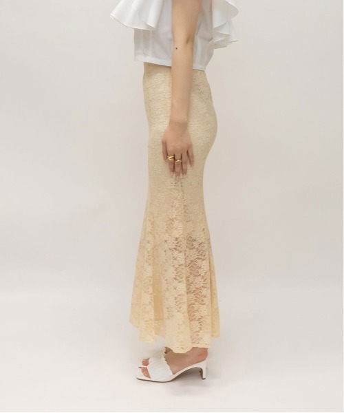 RANDA(ランダ)の「マーメイドレーススカート(スカート・レディース・ブラック/ベージュ・0/1)」の14枚目の写真