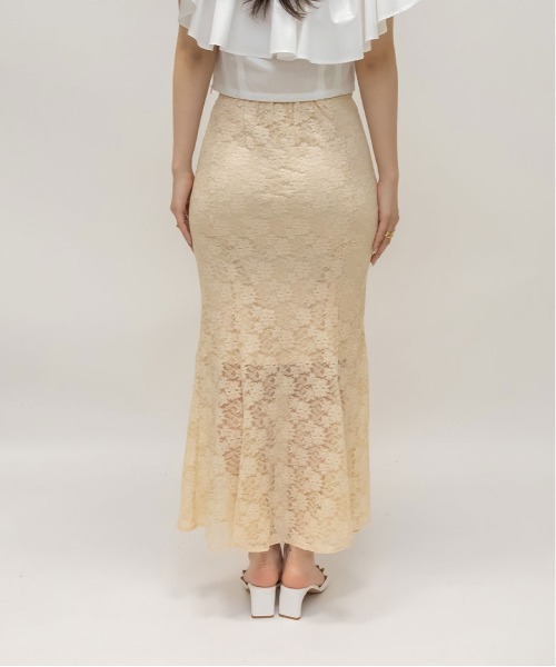 RANDA(ランダ)の「マーメイドレーススカート(スカート・レディース・ブラック/ベージュ・0/1)」の15枚目の写真