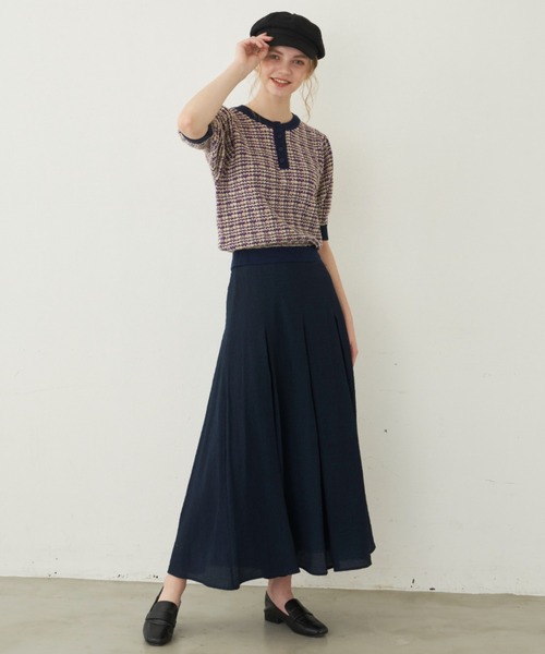 idem（イデム）の「【ZOZOTOWN限定】 mix color polo knit/半袖ニットTOPS（ニット/セーター・レディース・アイボリー/ネイビー・FREE）」の16枚目の写真