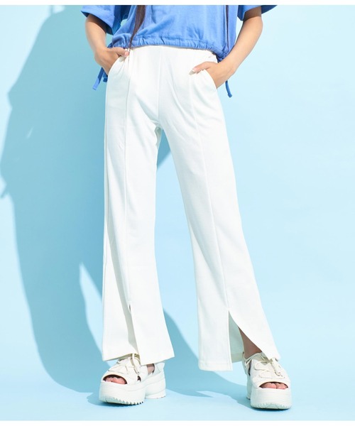 ANAP GｉRL（アナップガール）の「セミフレアパンツ（その他パンツ・キッズ・ブラック/オフホワイト/ブラック×ホワイト・S/XS/M）」の2枚目の写真