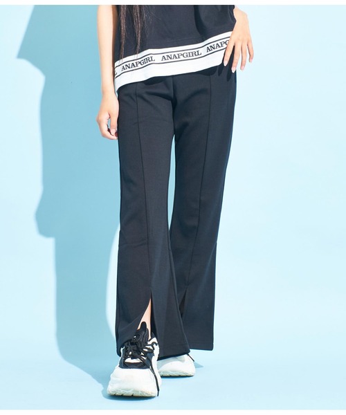 ANAP GｉRL（アナップガール）の「セミフレアパンツ（その他パンツ・キッズ・ブラック/オフホワイト/ブラック×ホワイト・S/XS/M）」の3枚目の写真