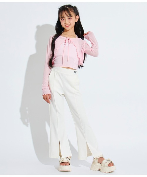 ANAP GｉRL（アナップガール）の「セミフレアパンツ（その他パンツ・キッズ・ブラック/オフホワイト/ブラック×ホワイト・S/XS/M）」の14枚目の写真