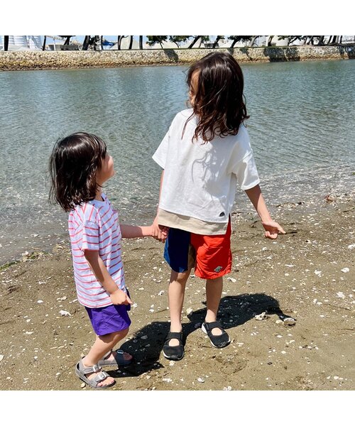 BREEZE（ブリーズ）の「【12色展開/撥水加工】水陸両用 アクティブパンツ_4分丈（その他パンツ・キッズ・レモンイエロー/パープル/ブラウン/ベージュ/オレンジ/グレー/カーキ/マスタード/ブルー/ブラック/レインボー/エメラルド・140/100/130/110/150/90/120）」の22枚目の写真