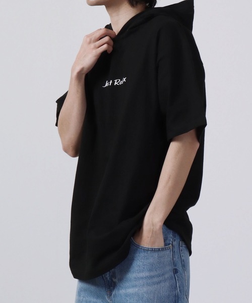 MODISH GAZE(モディシュガゼ)の「MODISH GAZE 線画 Just Relax半袖Tパーカー(パーカー・メンズ・ブラック/ホワイト・M/XL/L)」の12枚目の写真