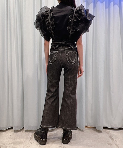 lilLilly(リルリリー)の「フリルデニムサロペット(サロペット/オーバーオール・レディース・ブラック/インディゴブルー・SMALL/MEDIUM)」の13枚目の写真