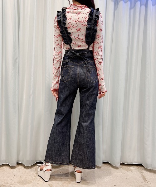 lilLilly(リルリリー)の「フリルデニムサロペット(サロペット/オーバーオール・レディース・ブラック/インディゴブルー・SMALL/MEDIUM)」の7枚目の写真