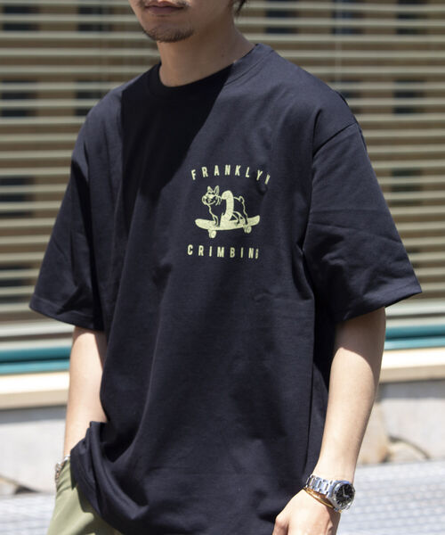 Franklin Climbing(フランクリンクライミング)の「【Franklin Climbing】ブルドッグ&スケートグラフィックテックTシャツ(Tシャツ/カットソー・メンズ・サックスブルー/ブラック/オフホワイト・M/L)」の1枚目の写真