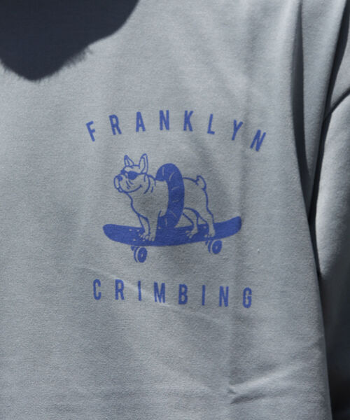 Franklin Climbing(フランクリンクライミング)の「【Franklin Climbing】ブルドッグ&スケートグラフィックテックTシャツ(Tシャツ/カットソー・メンズ・サックスブルー/ブラック/オフホワイト・M/L)」の10枚目の写真