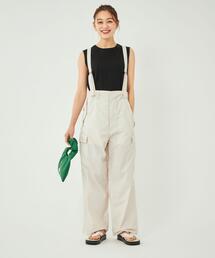 green label relaxing（グリーンレーベルリラクシング）の「＜LAND＆WATER＞MFG コットン ナイロン サロペット カーゴ パンツ -UVカット・撥水-（カーゴパンツ）」