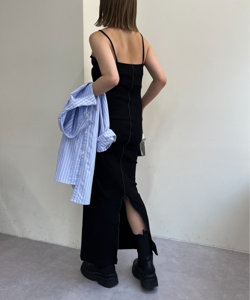 WHO'S WHO gallery（フーズフーギャラリー）の「Vあきリブワンピース（ワンピース・レディース・チャコールグレー/ブラック/ライトグレー・FREE）」の10枚目の写真