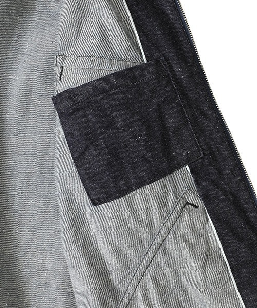 GOLD（ゴールド）の「東洋エンタープライズ GOLD / ゴールド：RECYCLED WASTE SUVIN COTTON YARN 11.5oz. DENIM WORK JACKET：23A-GL15244A[MUS]（デニムジャケット・メンズ・ネイビー・XL/L）」の6枚目の写真