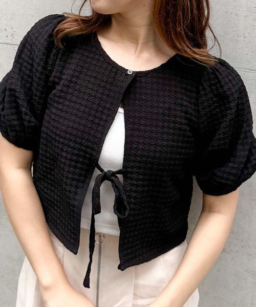 archives(アルシーヴ)の「フクレJQバックリボンTOPS(Tシャツ/カットソー・レディース・ブラウン/アイボリー/ブラック・MEDIUM)」の3枚目の写真