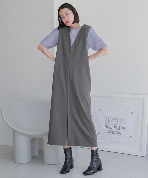 LOWRYS FARM（ローリーズファーム）の「マルチＷＡＹジャンスカ　964159（ワンピース・レディース・グレー/アイボリー/ブラック・FREE）」の3枚目の写真