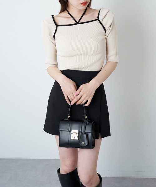 セール】ホルター配色5分袖ニット（ニット/セーター）｜Chico（チコ