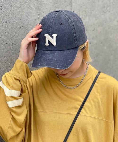 CIAOPANIC（チャオパニック）の「ピグメントイニシャル刺繍キャップ（キャップ・レディース・グリーン/ベージュ/ネイビー/イエロー・FREE）」の9枚目の写真