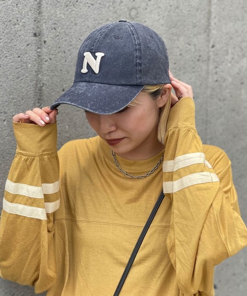 CIAOPANIC（チャオパニック）の「ピグメントイニシャル刺繍キャップ（キャップ・レディース・グリーン/ベージュ/ネイビー/イエロー・FREE）」の10枚目の写真