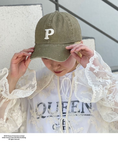 CIAOPANIC（チャオパニック）の「ピグメントイニシャル刺繍キャップ（キャップ・レディース・グリーン/ベージュ/ネイビー/イエロー・FREE）」の6枚目の写真