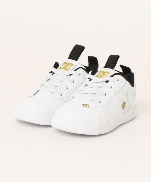DC SHOES（ディーシーシューズ）の「DC SHOES ディーシーシューズ TS COURT GRAFFIK ELASTIC SE UL SN ベビーシューズ(トドラーズコートグラフィックエラスティック) DT234603（スニーカー・キッズ・ホワイト系その他/ブラック/ホワイト・13.0cm/14.0cm/12cm/16.0cm/15.0cm）」の2枚目の写真