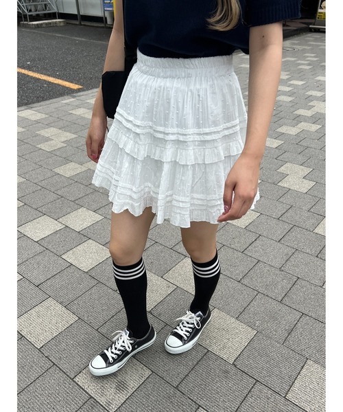 WC（ダブル シー）の「コットンレースティアードミニスカート（スカート・レディース・ホワイト/ブラック・FREE）」の11枚目の写真