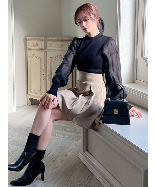 RESEXXY（リゼクシー）の「シアースリーブ切替ニットトップス（ニット/セーター・レディース・ブラック/ホワイト/パープル・FREE）」の22枚目の写真