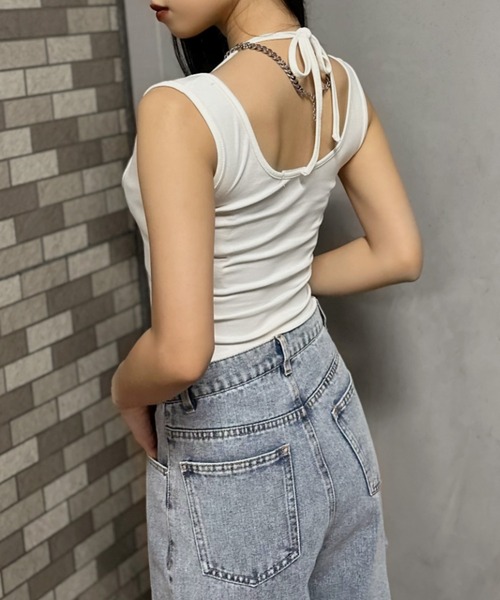 LVEU.（ラブユ.）の「【LVEU.】ホルターネックレイヤードレースアップ