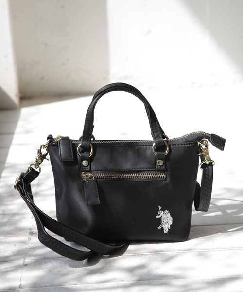 U.S. POLO ASSN.(ユーエスポロアッスン)の「【U.S. POLO ASSN.】リサイクルナイロン ミニトートバッグ USPA-2652(トートバッグ・レディース・ピンク/ライトグリーン/ベージュ/ネイビー/ブラック・FREE)」の2枚目の写真