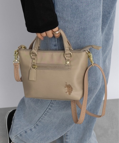 U.S. POLO ASSN.(ユーエスポロアッスン)の「【U.S. POLO ASSN.】リサイクルナイロン ミニトートバッグ USPA-2652(トートバッグ・レディース・ピンク/ライトグリーン/ベージュ/ネイビー/ブラック・FREE)」の12枚目の写真