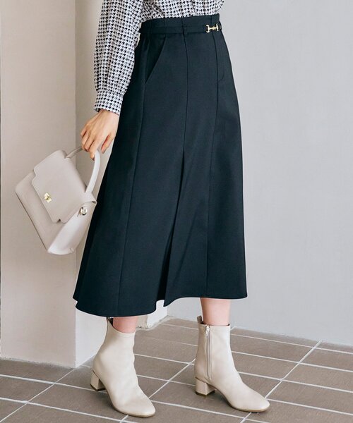 grove（グローブ）の「◆ビット付きベルトでクラシカルムードあるマーメイドスカート（スカート・レディース・ブラック/ブラウン系その他/ダークグリーン・02/03/01/05/04）」の2枚目の写真