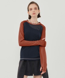 ＜洗濯機洗い可能＞＜伸縮性＞トリコットシアーラグラントップス