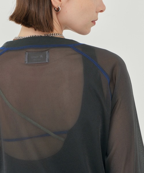 CITY TOKYO（シティトウキョウ）の「＜洗濯機洗い可能＞＜伸縮性＞トリコットシアーラグラントップス（Tシャツ/カットソー・レディース・ライトグレー/ホワイト/ネイビー/ダークグレー/ダークブルー・FREE）」の8枚目の写真