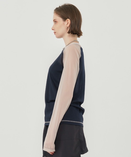 CITY TOKYO（シティトウキョウ）の「＜洗濯機洗い可能＞＜伸縮性＞トリコットシアーラグラントップス（Tシャツ/カットソー・レディース・ライトグレー/ホワイト/ネイビー/ダークグレー/ダークブルー・FREE）」の12枚目の写真