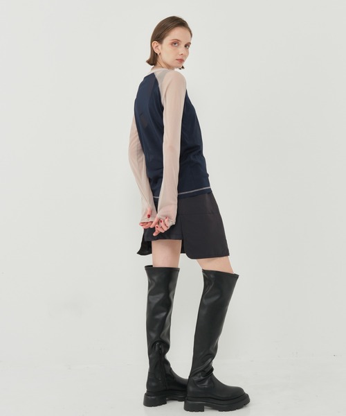 CITY TOKYO（シティトウキョウ）の「＜洗濯機洗い可能＞＜伸縮性＞トリコットシアーラグラントップス（Tシャツ/カットソー・レディース・ライトグレー/ホワイト/ネイビー/ダークグレー/ダークブルー・FREE）」の10枚目の写真