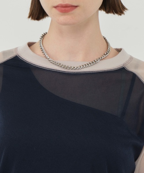 CITY TOKYO（シティトウキョウ）の「＜洗濯機洗い可能＞＜伸縮性＞トリコットシアーラグラントップス（Tシャツ/カットソー・レディース・ライトグレー/ホワイト/ネイビー/ダークグレー/ダークブルー・FREE）」の14枚目の写真