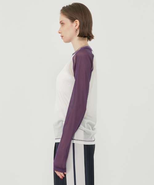 CITY TOKYO（シティトウキョウ）の「＜洗濯機洗い可能＞＜伸縮性＞トリコットシアーラグラントップス（Tシャツ/カットソー・レディース・ライトグレー/ホワイト/ネイビー/ダークグレー/ダークブルー・FREE）」の20枚目の写真