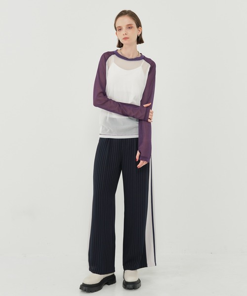 CITY TOKYO（シティトウキョウ）の「＜洗濯機洗い可能＞＜伸縮性＞トリコットシアーラグラントップス（Tシャツ/カットソー・レディース・ライトグレー/ホワイト/ネイビー/ダークグレー/ダークブルー・FREE）」の17枚目の写真