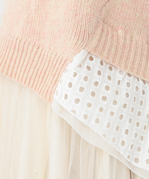 CAROLINA GLASER（カロリナ グレイサー）の「CAROLINA GLASER / バックフリル プルオーバー（ニット/セーター・レディース・チャコールグレー/ピンク・ONE SIZE）」の8枚目の写真