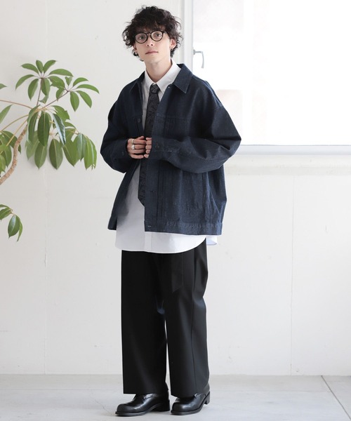 RAGEBLUE(レイジブルー)の「BLUEVER/デニムライクトラッカージャケット(デニムジャケット・メンズ・ブラック/ネイビー・MEDIUM/LARGE)」の3枚目の写真