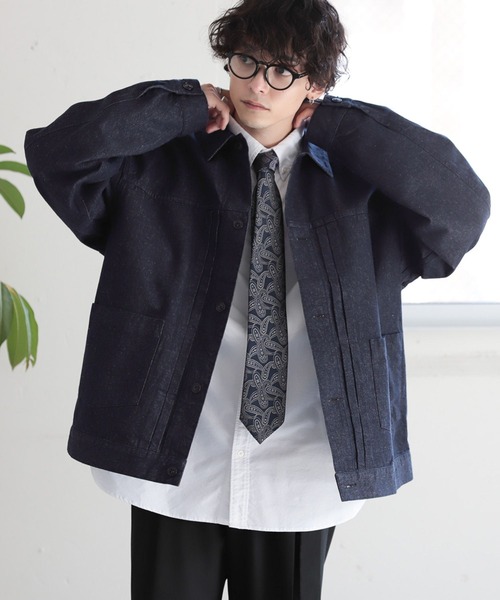 RAGEBLUE(レイジブルー)の「BLUEVER/デニムライクトラッカージャケット(デニムジャケット・メンズ・ブラック/ネイビー・MEDIUM/LARGE)」の8枚目の写真