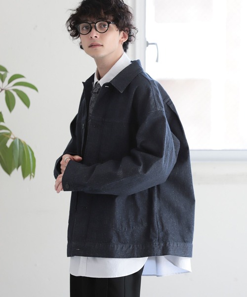 RAGEBLUE(レイジブルー)の「BLUEVER/デニムライクトラッカージャケット(デニムジャケット・メンズ・ブラック/ネイビー・MEDIUM/LARGE)」の9枚目の写真