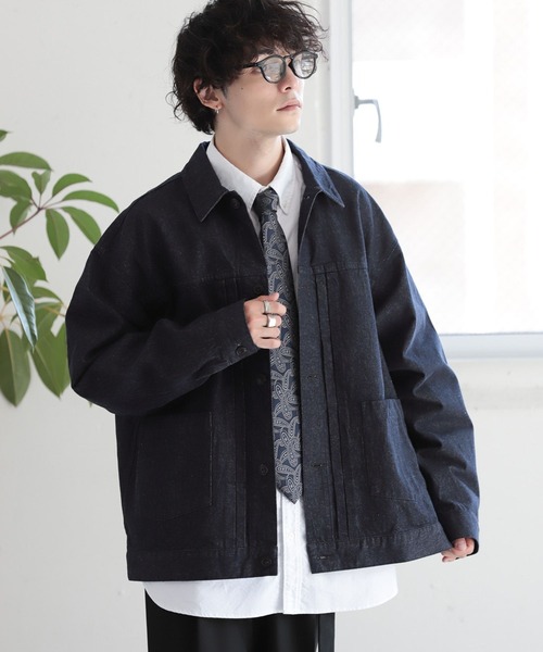 RAGEBLUE(レイジブルー)の「BLUEVER/デニムライクトラッカージャケット(デニムジャケット・メンズ・ブラック/ネイビー・MEDIUM/LARGE)」の10枚目の写真