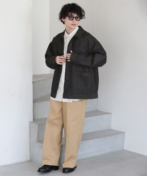 RAGEBLUE(レイジブルー)の「BLUEVER/デニムライクトラッカージャケット(デニムジャケット・メンズ・ブラック/ネイビー・MEDIUM/LARGE)」の11枚目の写真